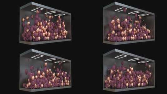 裸眼3D 跳动的小球高清在线视频素材下载