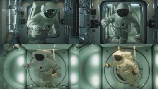 宇航员漂浮在空中高清在线视频素材下载