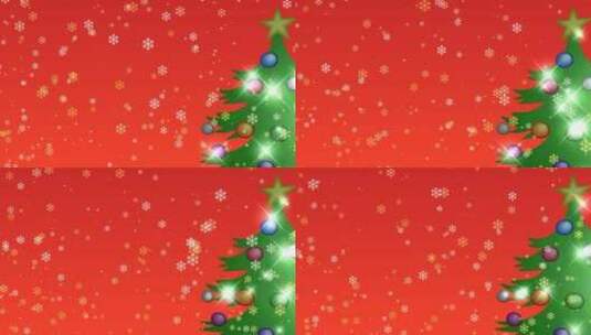 圣诞树雪花背景动画高清在线视频素材下载