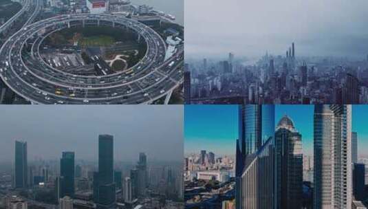 上海延时航拍合集高清在线视频素材下载