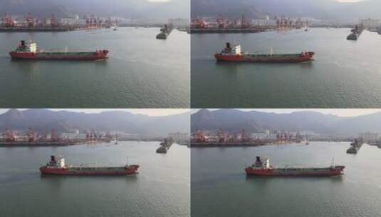 航拍 船舶 靠港高清在线视频素材下载