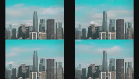 延时摄影4K｜深圳福田城市CBD高楼大厦空镜高清在线视频素材下载