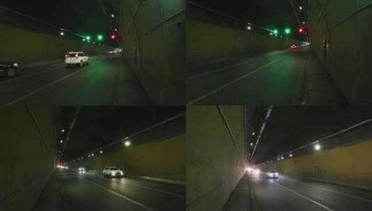 隧道行车 高速隧道 长途驾驶 隧道内部高清在线视频素材下载