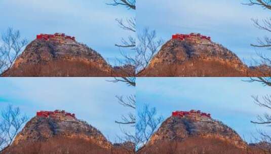 焦作云台山茱萸峰雪景延时摄影高清在线视频素材下载