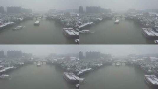 拱墅 大悦城 运河 杭州 胜利河美食街高清在线视频素材下载
