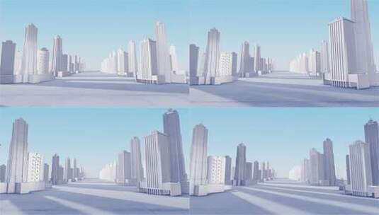 城市高楼穿梭动画高清在线视频素材下载