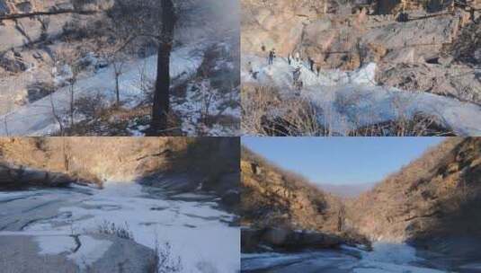 峡谷里的冰川高清在线视频素材下载