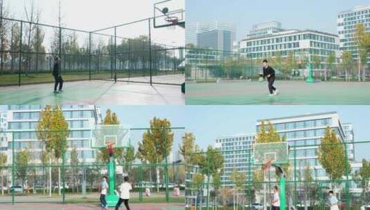 城市公园打篮球2高清在线视频素材下载