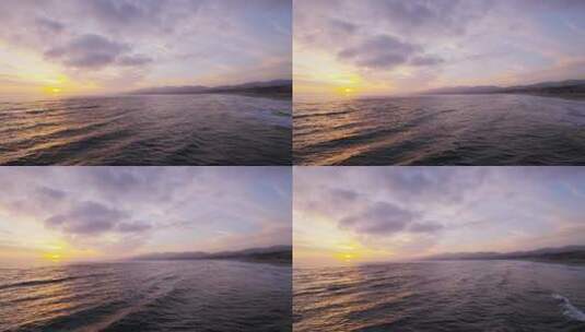 日落平静的海洋场景高清在线视频素材下载