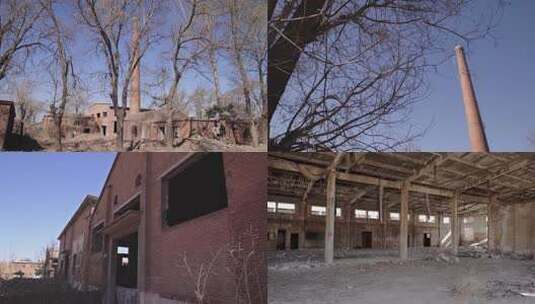 废弃的80年代的工厂高清在线视频素材下载