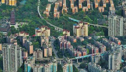 重庆城市建筑地标轻轨高清在线视频素材下载