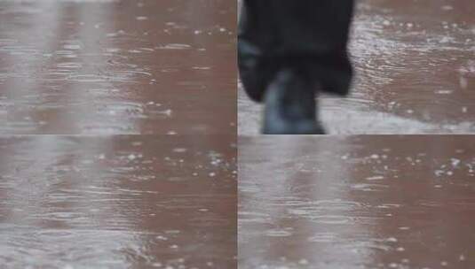 在雨中奔跑高清在线视频素材下载