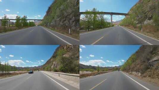 开车第一视角沿途风景 行驶在公路上高清在线视频素材下载