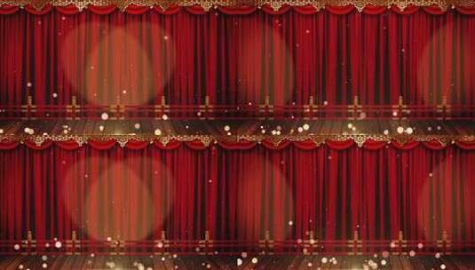 红色帘幕舞台粒子光效视频背景高清在线视频素材下载