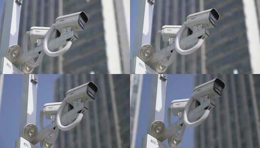 4K智能城市科技摄像头监控探头实拍视频高清在线视频素材下载