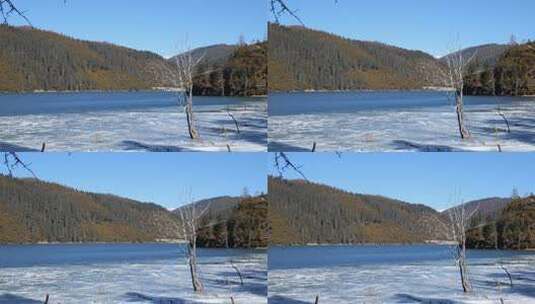 冬天结冰湖面高清在线视频素材下载