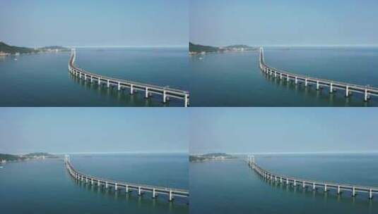 航拍大连星海湾跨海大桥高清在线视频素材下载