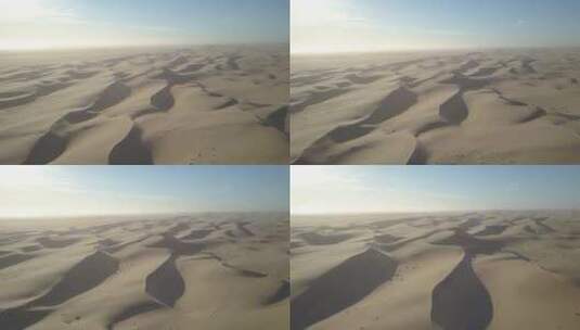 非洲沙漠沙丘狩猎的空中无人驾驶飞机视图。高清在线视频素材下载