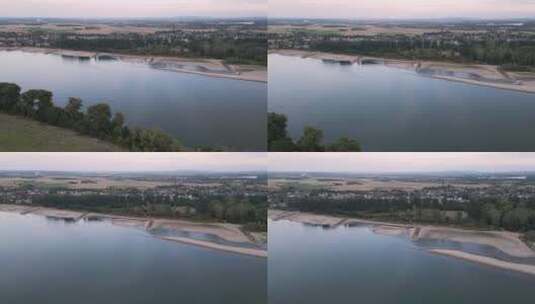 南部莱茵河低水位天桥高清在线视频素材下载
