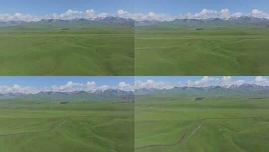 航拍新疆伊犁唐布拉草原高清在线视频素材下载