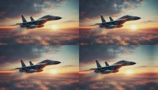 4k战斗机翱翔天空唯美创意素材高清在线视频素材下载
