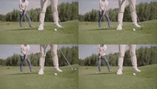 打高尔夫球特写镜头高清在线视频素材下载