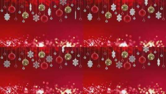 红色背景的圣诞节装饰高清在线视频素材下载