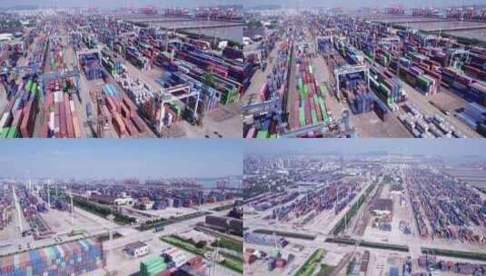 【原创】宁波 北仑港 港口码头 集装箱高清在线视频素材下载