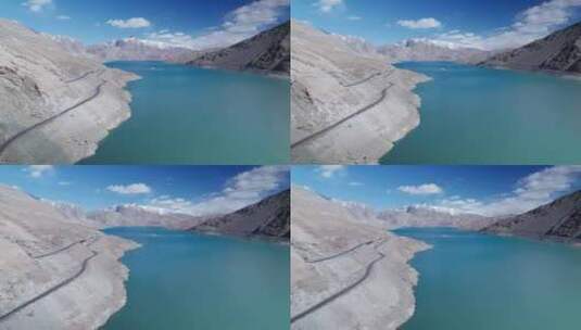 航拍新疆喀什帕米尔高原班迪尔湖高清在线视频素材下载