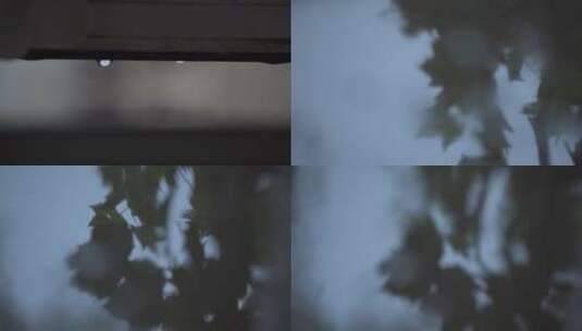 玻璃水滴雨天情绪镜头高清在线视频素材下载
