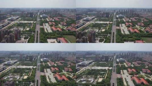 河南许昌城市风光交通航拍高清在线视频素材下载