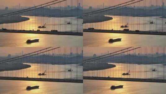中国广东省广州市黄埔大桥高清在线视频素材下载