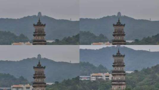 惠州泗洲塔挂榜阁航拍高清在线视频素材下载