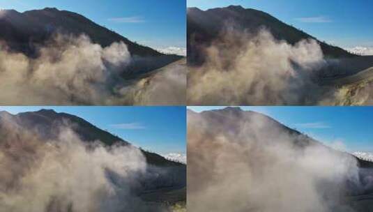 ijen火山湖航拍高清在线视频素材下载