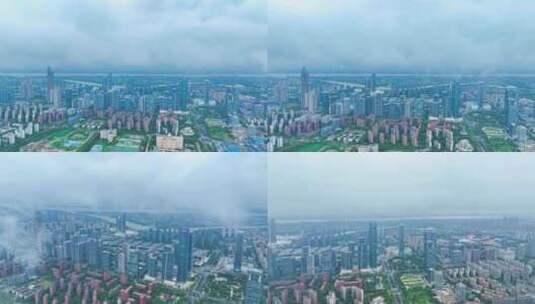 【7分钟】南京建业区河西金融城云海高清在线视频素材下载