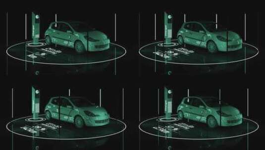 新能源汽车充电的概念动画3d渲染高清在线视频素材下载