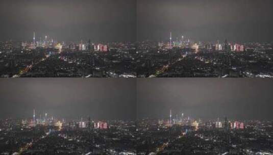 海珠区航拍广州天际线夜景高清在线视频素材下载