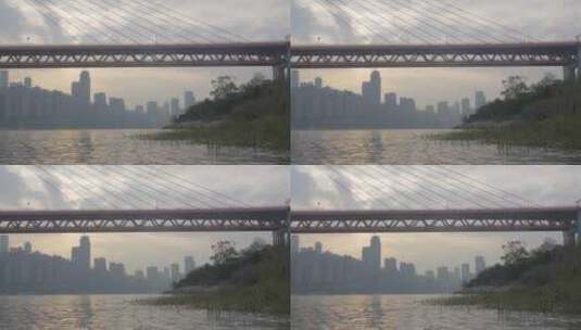 重庆千厮门大桥局部天空高清在线视频素材下载