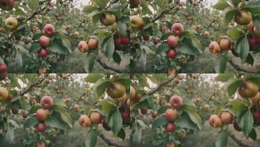 苹果园成熟的苹果高清在线视频素材下载