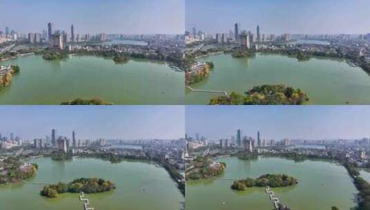 航拍广东省惠州西湖风景区高清在线视频素材下载