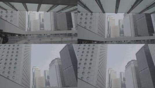 香港中环人行天桥高清在线视频素材下载