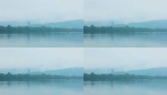 杭州西湖云雾空镜高清在线视频素材下载