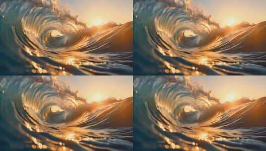 海浪 黄昏海浪高清在线视频素材下载