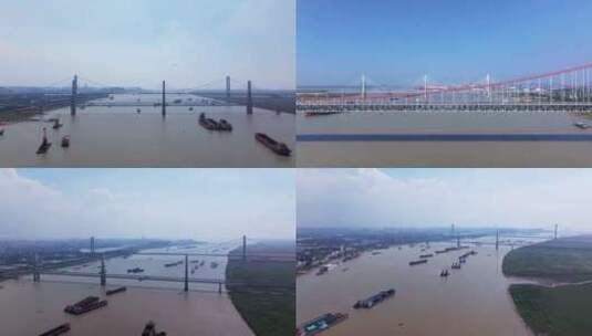 岳阳洞庭湖大桥航拍高清在线视频素材下载