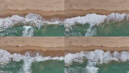 无人机俯拍海南沙滩高清在线视频素材下载
