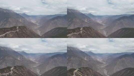 西藏行高山峡谷自然风光航拍高清在线视频素材下载