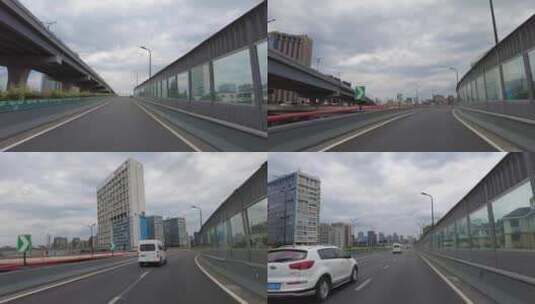 城市风景高架桥开车视角高清在线视频素材下载
