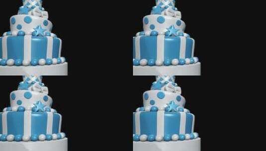蓝色蛋糕转场高清在线视频素材下载