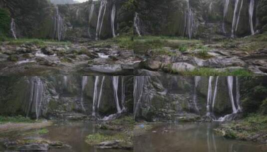 贵州黔东南排廷瀑布航拍高清在线视频素材下载