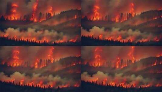 AIGC素材 森林火灾山火防治高清在线视频素材下载